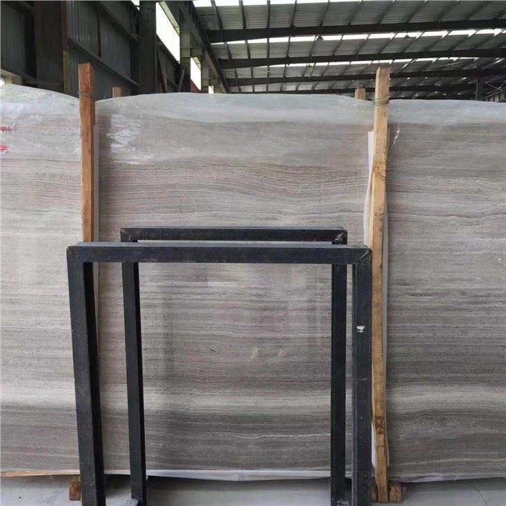 Wooden Grey Marble Slab