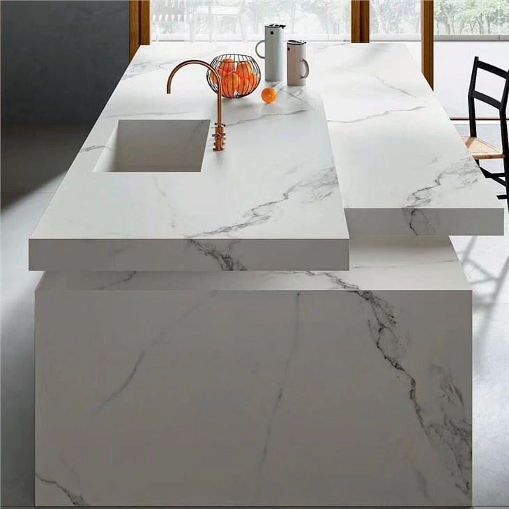 Calacatta White Marble kitchen island