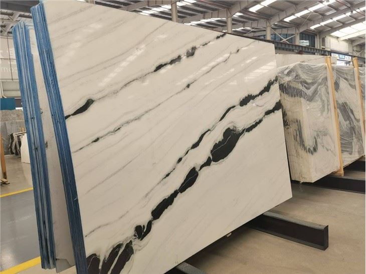 Panda White Marble polished slab