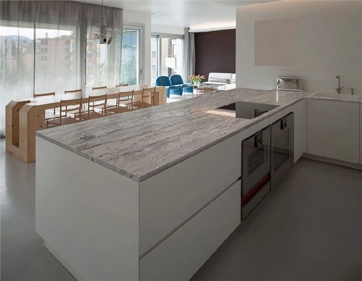 River White Granite Kitchen Island