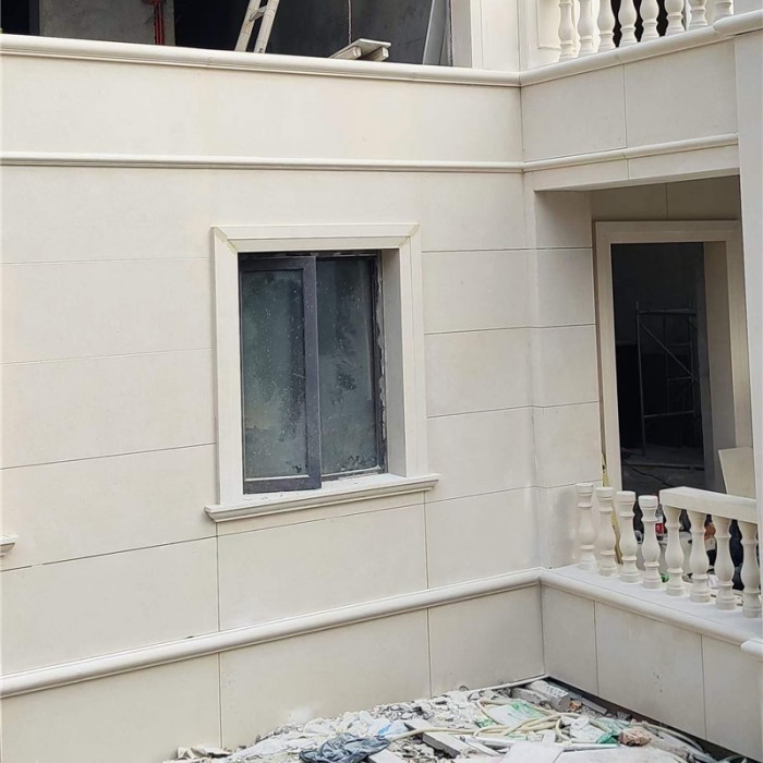 China Cream White Limestone Exterior Wall Cladding Tiles Classical