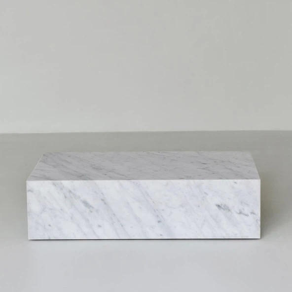 Table Stone Natural Carrara White Marble Coffee Table