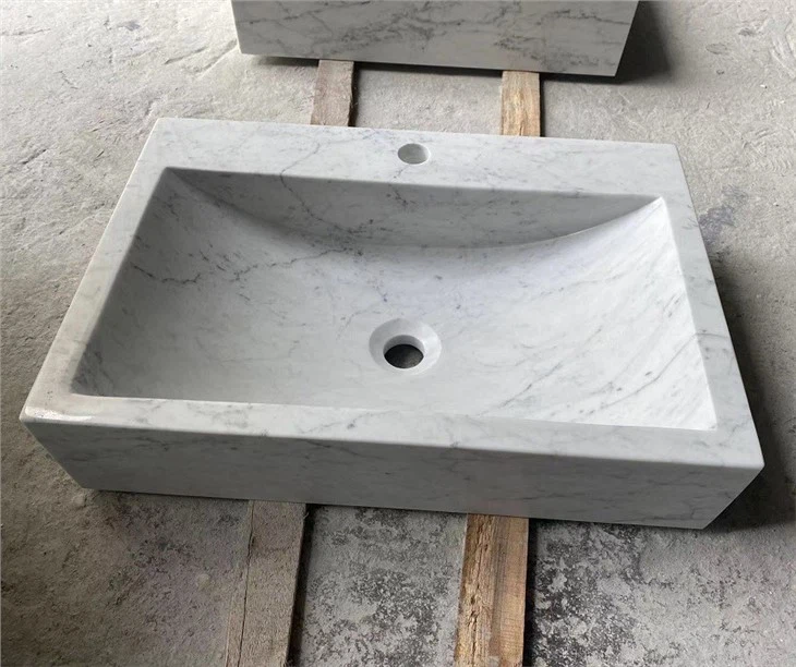 White Marble Sinks With Different Shapes